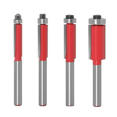 4x Flush Trim Router Bit Set Top Bearing Milling Cutter Tool 1/4'' Shank • £6.75