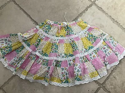 Mini Boden Pink/Yellow Floral Circle Twirl Skirt Girls Size 5-6 • $18.90