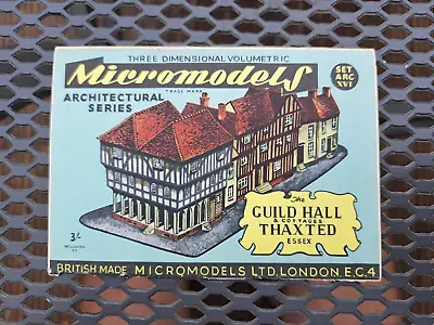 Micromodels Original 1950's - Guild Hall Essex SET ARCXVI 3D Diorama Card Model • £14.95