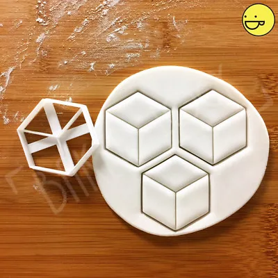 £5.91 • Buy Hexagon Cuboid Cookie Cutter | Geometry Geometric Biscuit Hexagonal Shape Cube