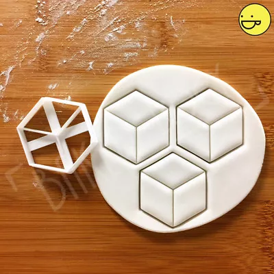 £7.01 • Buy Hexagon Cuboid Cookie Cutter | Geometry Geometric Biscuit Hexagonal Shape Cube
