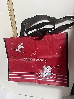 Vera Bradley Market Tote Beary Merry Red Shopping Grocery Or Gift Bag • $8.99