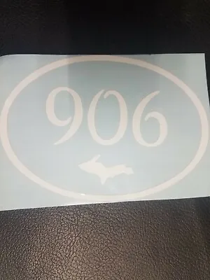 Michigan 906 Vinyl White Sticker Window Decal 5 X 3.5 Inch • $4.75