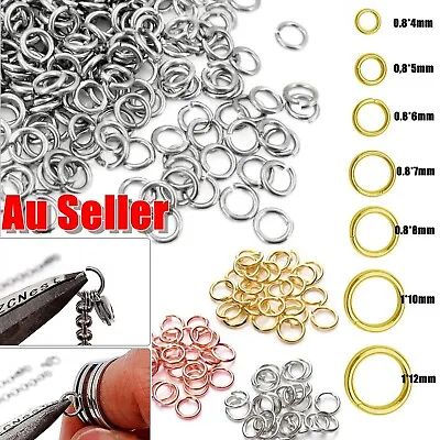 Stainless Steel Jump Rings Strong No Fade Connector Jewellery Findings DIY Craft • $6.95