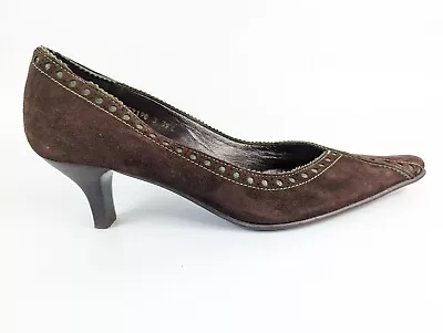 £26.99 • Buy Jaime Mascaro Brown Suede Leather Mid Heel Shoes Uk 6.5 Eu 39.5