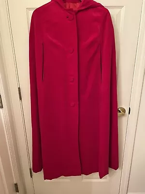 Vintage Red Hooded Cape Marguerite Rubel Of San Francisco 1960’s Velveteen • $60