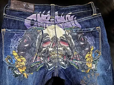 INSANE And Super Rare Vintage Christian Audigier 'Ed Hardy' Y2K - 2000's Jeans • $223.97