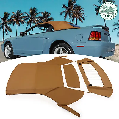 For Ford Mustang 1994-2004 Convertible Tan Soft Top Plastic Window Sailcloth • $138.70