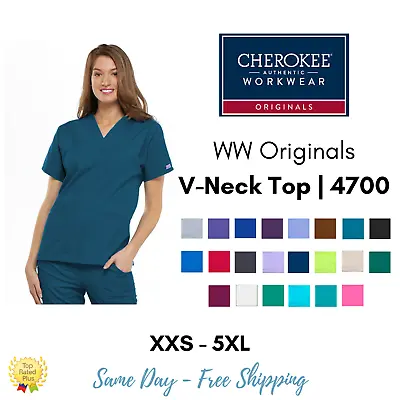 Cherokee Workwear Originals Women's V-Neck Scrub Top | 4700 • $15.98