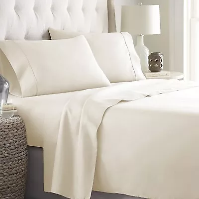 800 Thread Count Egyptian Cotton Choose Bedding Item US Sizes Ivory Solid • $82.94