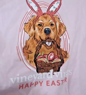 Vineyard Vines Girls' Easter Dog LS Tee In Pink Cloud Solid - 3 Sizes - NWT • $24.99