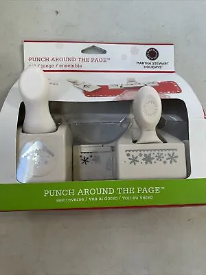 New Martha Stewart Crafts SNOW FLURRY Punch Around The Page Set Snowflake Design • $15.99