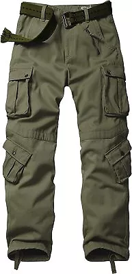 AKARMY Men's Fleece Lined Outdoor Cargo Pants Casual Military Army Combat Work S • $109.03