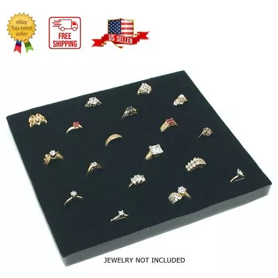 Novel Box Black Velvet Half Size 36 Ring Jewelry Tray Foam Jewelry Tray Insert • $6.99