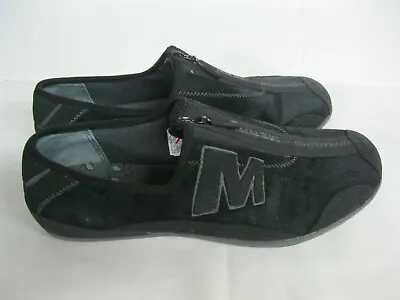 Womens Merrell Arabesque Ebony Zip Front Black Suede Shoes 7 1/2 (like 7 Tho) • $9