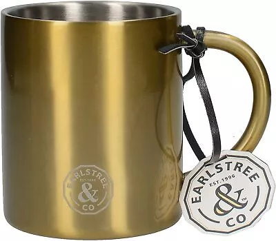 Small Stainless Steel Can Mug - Brass - Coffee Milk Mug Birthday Christmas Gift • £8.90