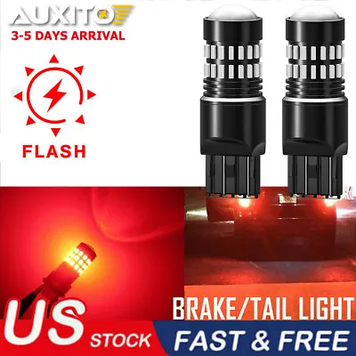 AUXITO 2X LED 7443 Strobe Blinking Flashing Brake Light Bulb Safety Warning • $14.99