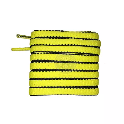 Mr Lacy Slimmies - Yellow & Black Oval Shoelaces (130cm Length | 8mm Width) • £4.99