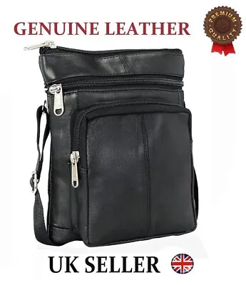 Ods:uk® Mens Real Leather Travel Shoulder Man Bag Cross Body Messenger • £7.25