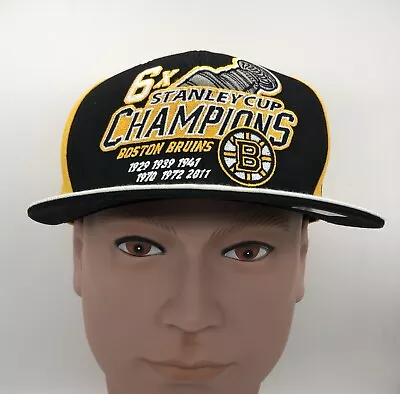 Reebok Boston Bruins NHL Vintage Hat Snapback 2011 6x Champions Stanley Cup • $24