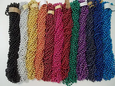 12 Mardi Gras Beads Necklaces Party Favors 1 Dozen Lot 7mm 33  • $4.95