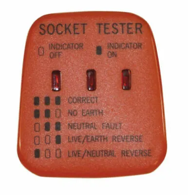 13A UK Socket Tester 240V Test Plug In Socket Safe Fault Earth Live Neutral  • £6.85