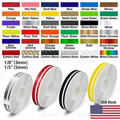 9/16  Roll Vinyl Pinstriping Pin Stripe Double Line Car Tape Decal Stickers 15mm • $9.95