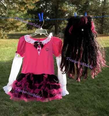 Monster High Draculaura Costume Dress  Mattel  2011  &  Wig - Girls One Size • $34.95