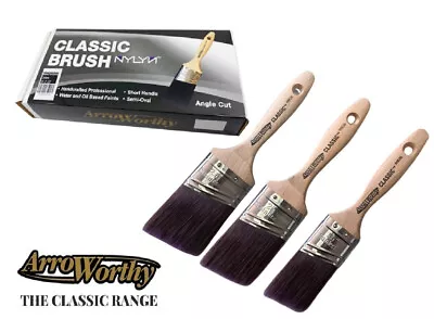 Arroworthy Classic Beaver Tail Paint Brush Set 3pk Semi Oval Angled 1.5  2  2.5  • £26.95