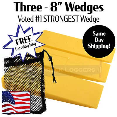 3-8   USA HARD Logging Felling Bucking Tree Forestry Falling Spiked Wedges Y • $23.99