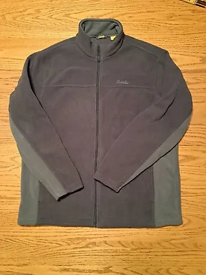 Cabelas Fleece Jacket Men Large Gray Outerwear Full Zip Outdoor Coat • $14.99