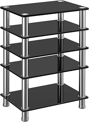 £145.09 • Buy HiFi Racks And Stands Audio Rack Cabinet AV Shelf TV Table Stand 5 Tiers Temp...