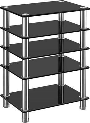 £145.09 • Buy HiFi Racks And Stands Audio Rack Cabinet AV Shelf TV Table Stand 5 Tiers Temp...