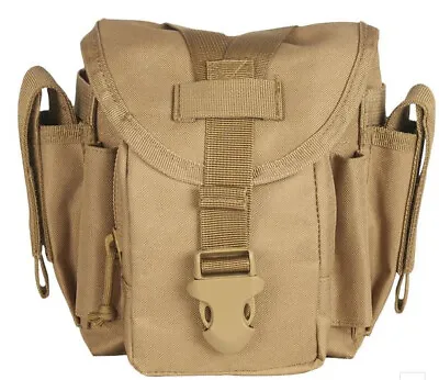 Military Tactical Tool & Accessory MOLLE Adv Dump Pouch Canteen Cover COYOTE TAN • $28.95