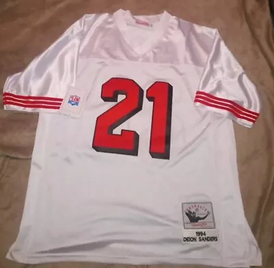 Deion Sanders San Francisco 49ers White Large (46) White NFL Jersey Brand New  • $70