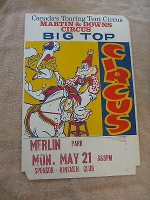 VINTAGE 1970's Merlin Park Chatham - Kent Ontario Canada Circus Poster  * • $9.99