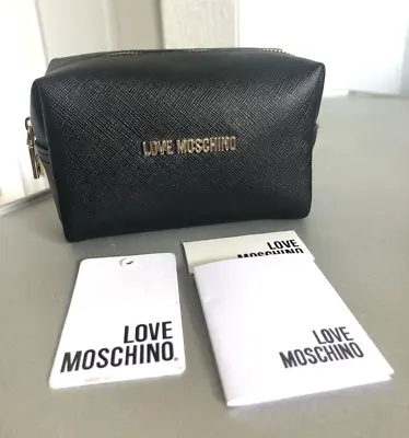 Love Moschino Vanity Makeup Pouch Bag Black Canvas New With Tag • $29.99