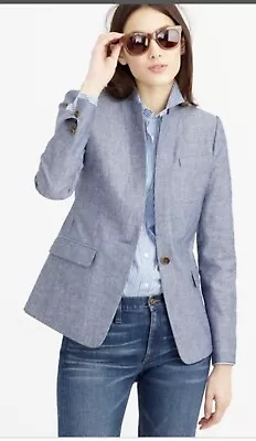 J. Crew Women's Regent Blazer Chambray Blue Sz 0 #B9328 Excellent Condition! • $33.22