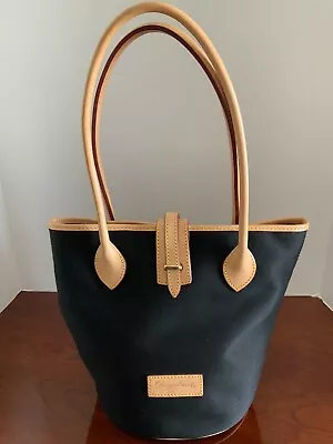 Dooney And Bourke North South Cindy Black Canvas - Cabriolet - And Leather Tote • $78