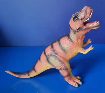 Dinosaur T-Rex Tyrannosaurus Large Soft Rubber Prehistoric Toy 12  Tall • £6