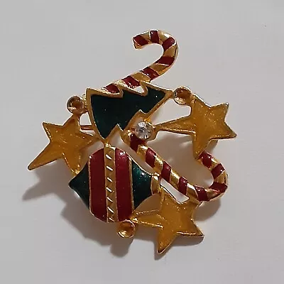 Vintage Gold Tone Holiday Christmas Brooch 1  • $7