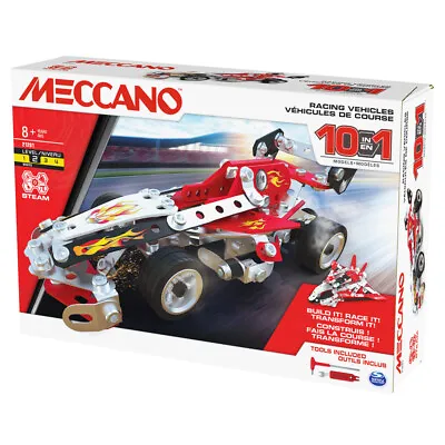 £23.99 • Buy Meccano Racing Vehicles 10 In 1 Model 21201 STEM Set 225 Parts Toy For Ages 8+