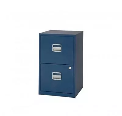 Industrial Bisley Metal 2 Drawer Lockable A4 Office Filing Home Storage Cabinet • £79.99