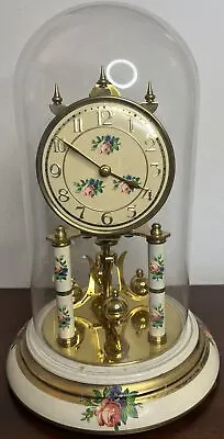 Vintage Wilmac Germany Floral-Themed Anniversary Clock • $45