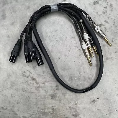 Used 1.5m Gold 4-Way Stage Snake Male XLR Balanced 1/4 Jack Multicore Loom Cable • £19