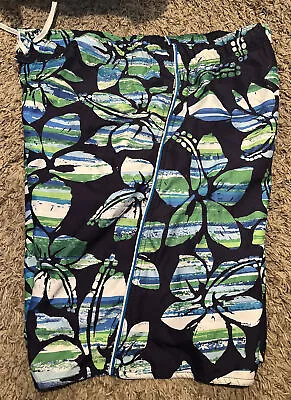 Maui And Sons Board Shorts Mens Medium Blue Floral  All Over Swim Trunks • $11.63
