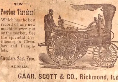 1880s Farming Gaar Scott & Co. Steam & Horse Power Threshing Machines Summer #6G • $62.50