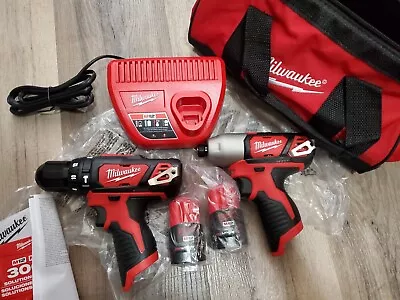 Milwaukee M12 12V Cordless Drill Driver Kit 2497-22 • $125