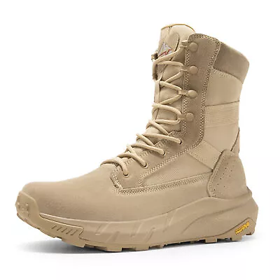 Mens Military Boots Tactical Boots 8 Inches Side Zipper Motorcycle Combat Boots • $69.99