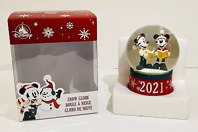 Disney World Mickey Mouse Minnie Mouse 2021 Christmas Snow Globe New In Box • $19.88